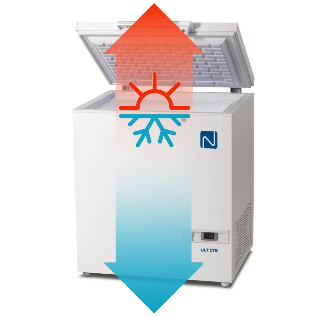 ULT C75-ETL. U-Low Temp. -60°C to -86°C freezer. Chest 74 l